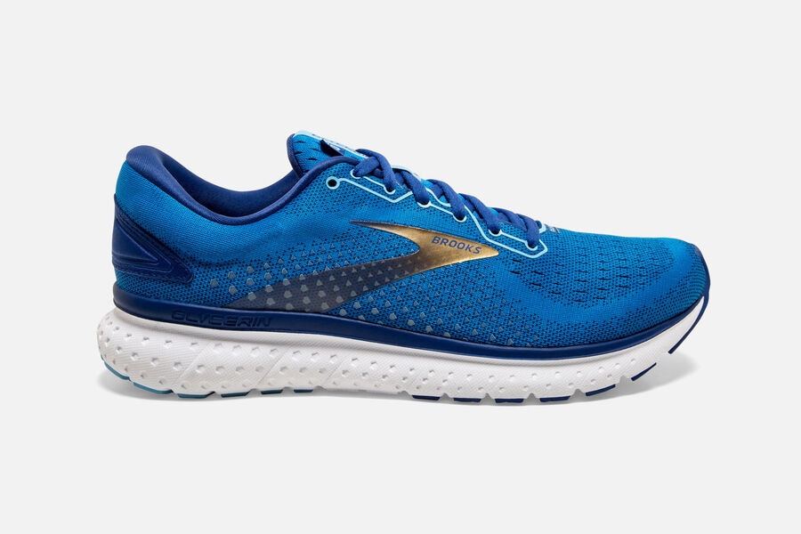 Brooks Men's Glycerin 18 Road Running Shoes Blue/Mazarine/Gold ( KBTEF5326 )